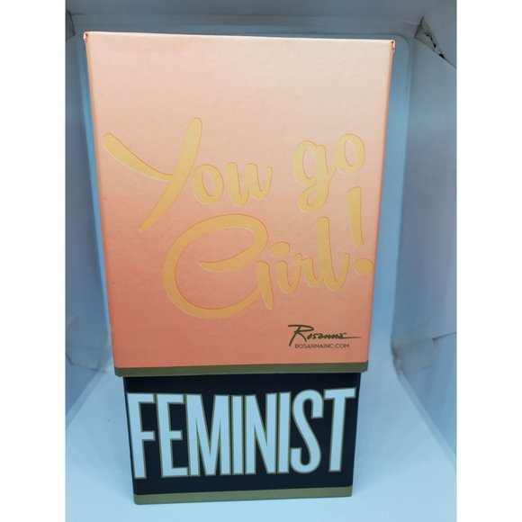 Feminist You Go Girl Commuter Pink Porcelain Mug 8 Oz w/ Black Silicone Lid NIB - Picture 3 of 9